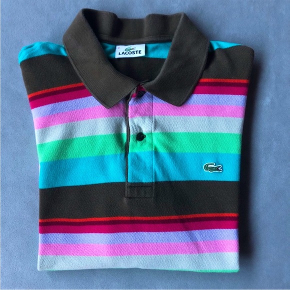 Lacoste size 6 striped polo - Picture 4 of 5